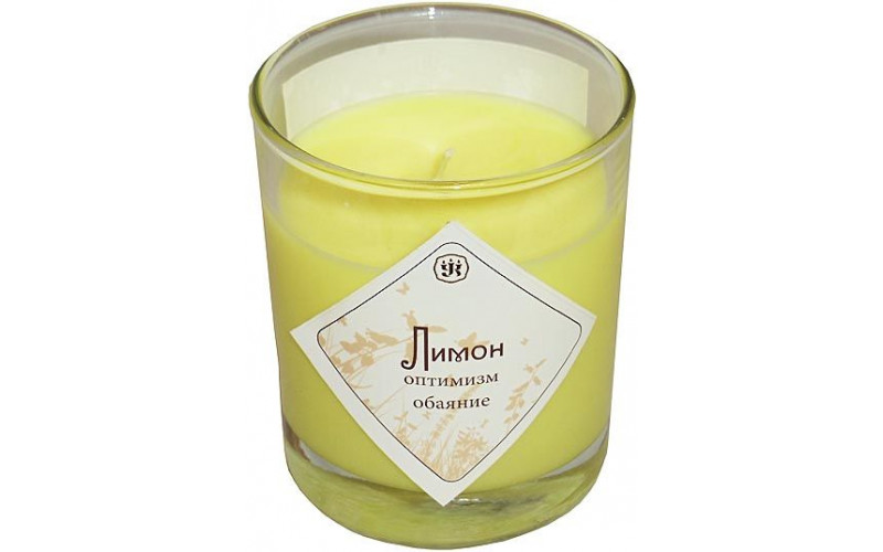 Ароматическая свеча из соевого воска с эфирным лимона — изображение 1