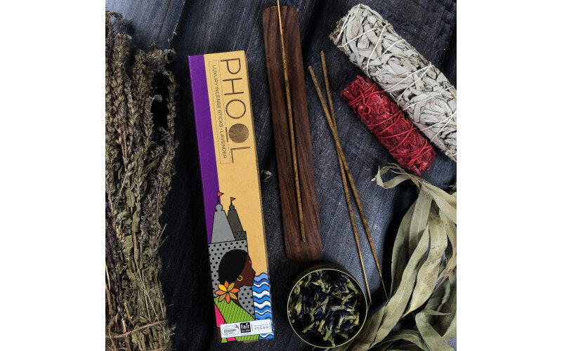 Благовония премиум аромапалочки Phool Лаванда Lavender 40 шт + подставка — изображение 1