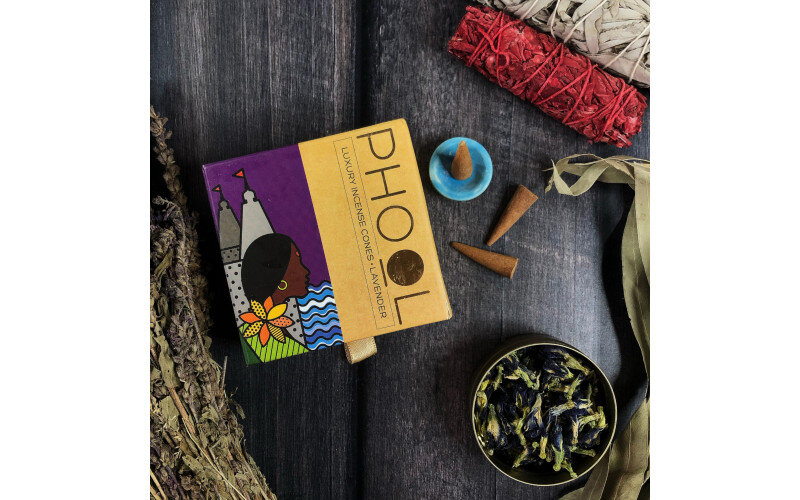 Благовония премиум конусы Phool Лаванда Lavender 40 шт + подставка — изображение 1