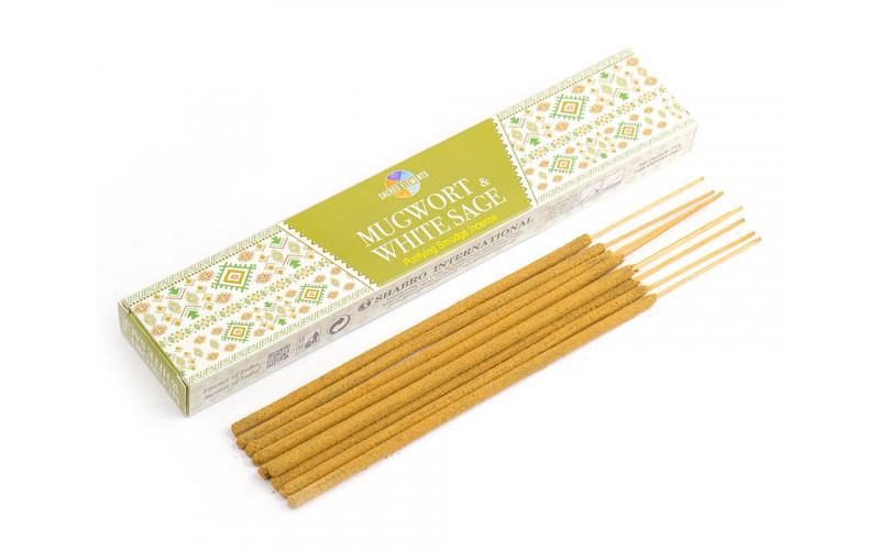 Благовония HEM Mugwort White Sage Masala 15gm Полынь-Белый Шафран масала — изображение 1