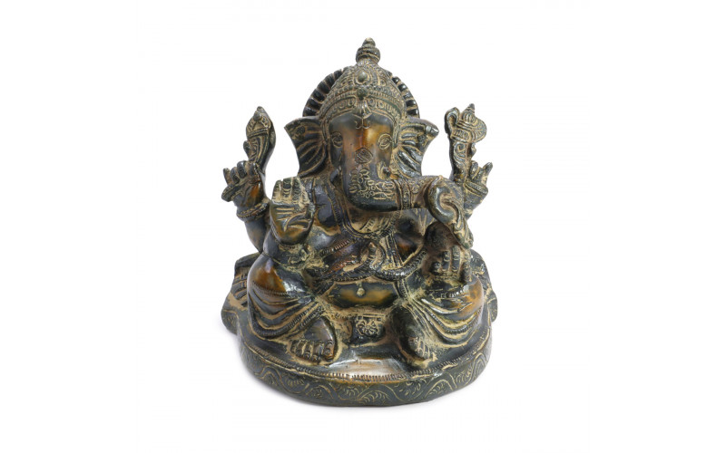 Ганеш благославляющий на процветание и удачу бронза 15см — изображение 1