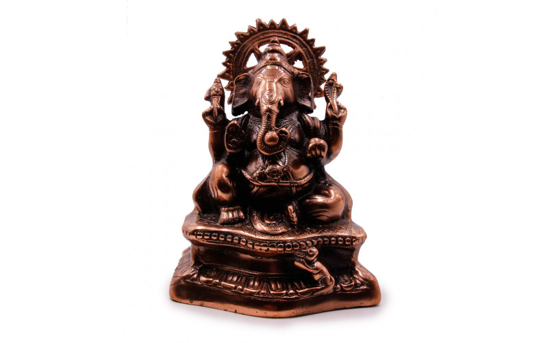Ганеш на троне силумин 29 см — изображение 1