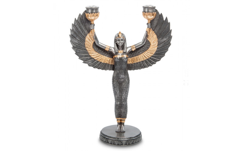 Исида - богиня материнства и плодородия Подсвечник под сталь и золото — изображение 1