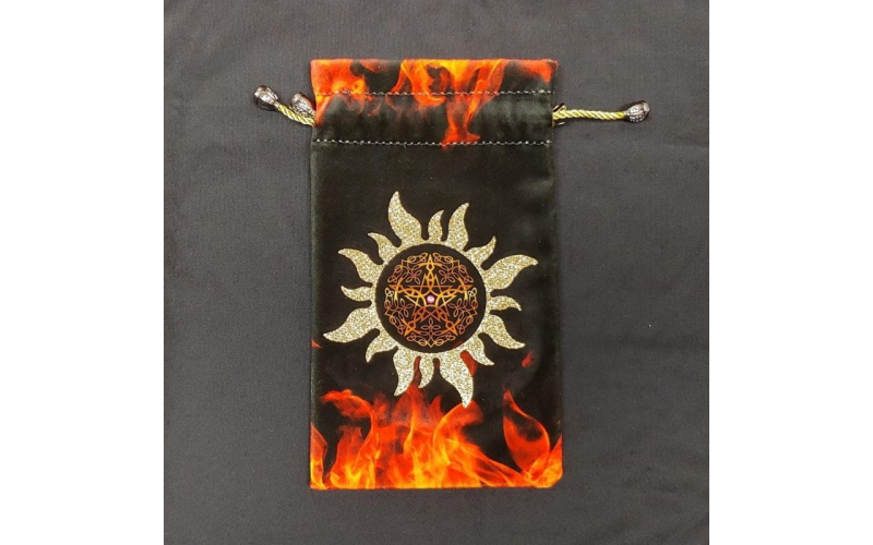 Мешочек для карт Таро Солнечная Пентаграмма (бархат) — изображение 1