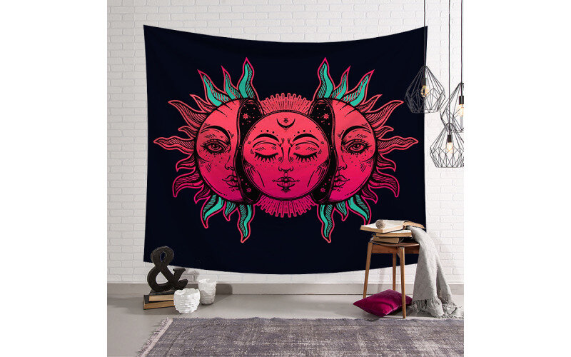 Небесные светила Настенный гобелен красный — изображение 1