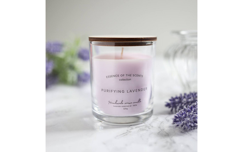 Очищающая лаванда Свеча ароматическая в стеклянной банке — изображение 1