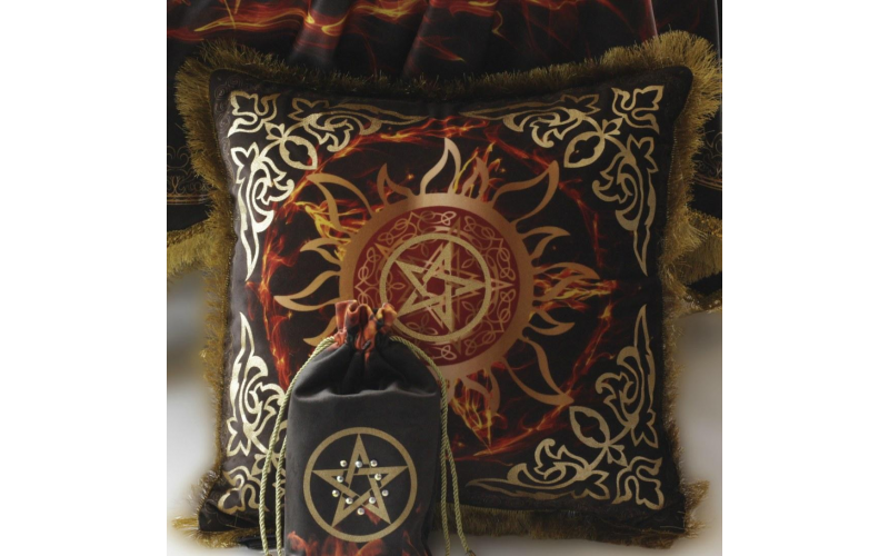 Подушка Пентаграмма Волшебный огонь (бархат) — изображение 1
