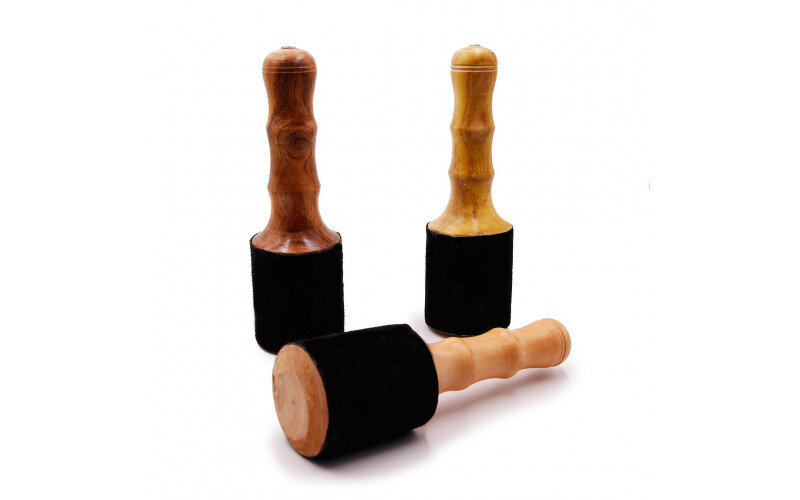 Резонатор для поющей чаши дерево кожа 18 см х 6 см — изображение 1