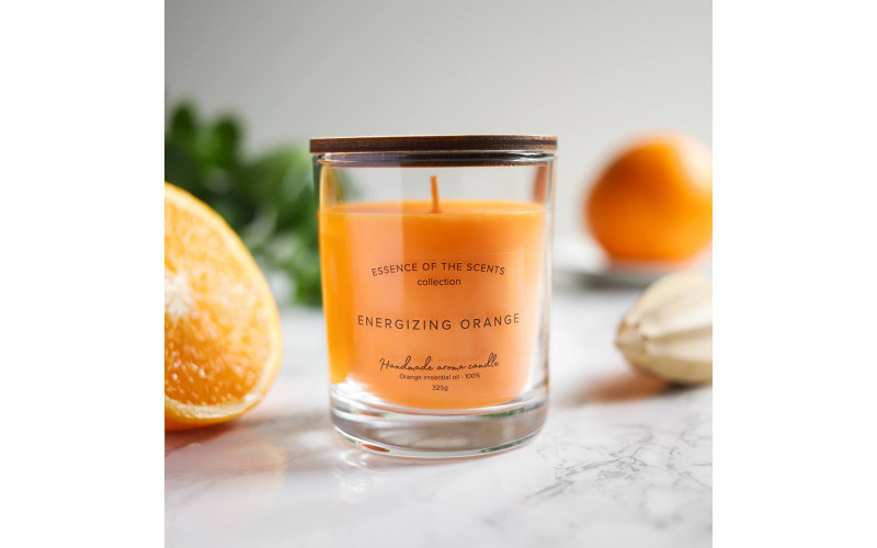 Тонизирующий апельсин Свеча ароматическая в стеклянной банке — изображение 1
