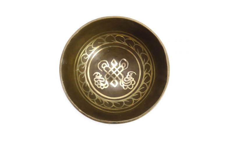 Чаша поющая УЗЕЛ БЕСКОНЕЧНОГО СЧАСТЬЯ ручная ковка 9 металлов d-10см — изображение 1