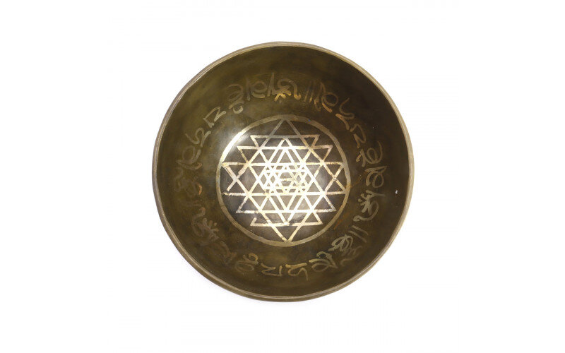 Чаша поющая ШРИ ЯНТРА ручная ковка 9 металлов d-12,5 см — изображение 1