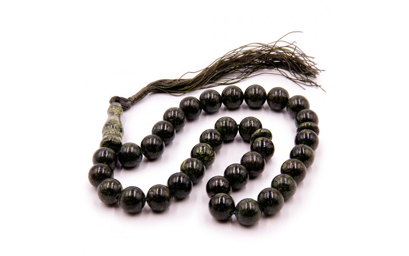 Четки из камня 33 бусины Змеевик — изображение 1