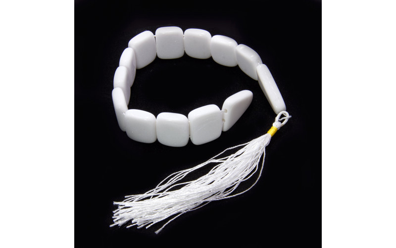 Четки из камня перекидные с кисточкой Агат Белый — изображение 1