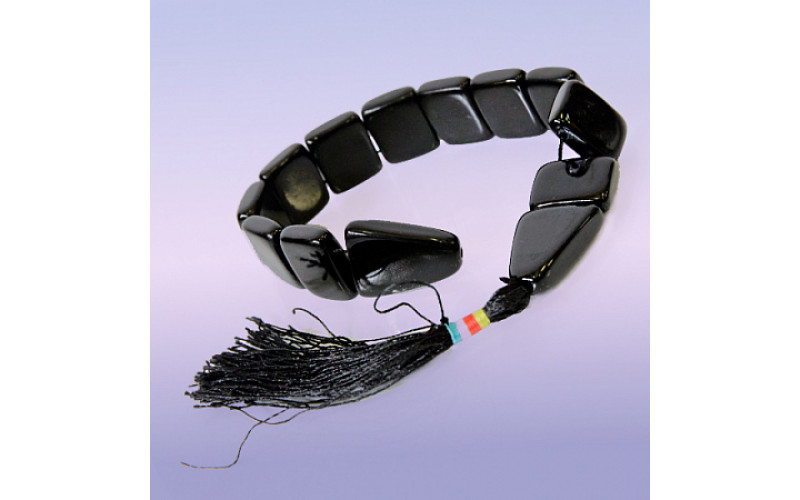 Четки из камня перекидные с кисточкой Черный Агат — изображение 1