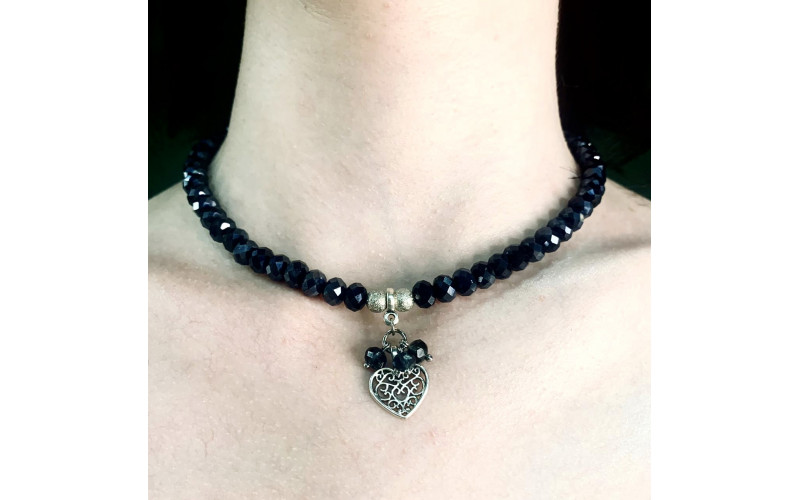 Чокер с австрийским хрусталем (черный) в огранке — изображение 1