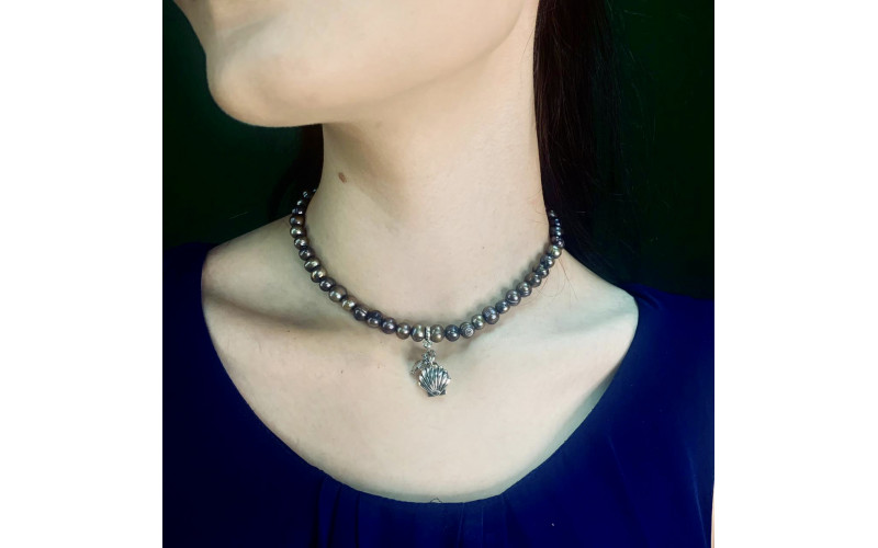 Чокер с серым жемчугом — изображение 1