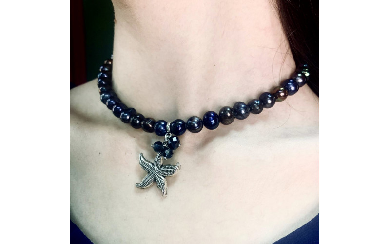 Чокер с синим жемчугом — изображение 1