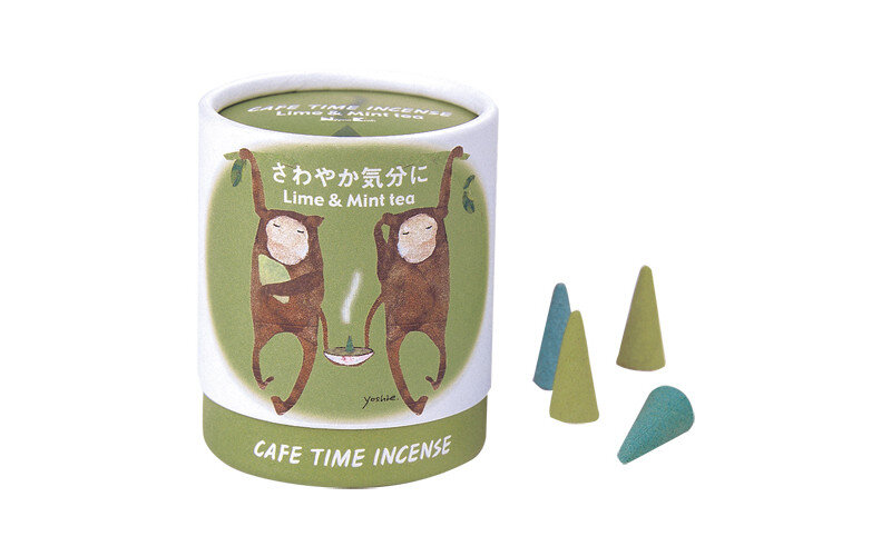 Японские благовония-конусы CAFE TIME INCENSE - REFRESHED MOOD Лайм Мятный чай — изображение 1
