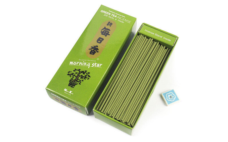 Японские благовония Morning Star Green Tea Зеленый чай 200 палочек — изображение 1