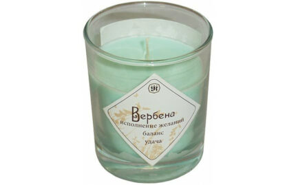 Ароматическая свеча из соевого воска с эфирным маслом вербены