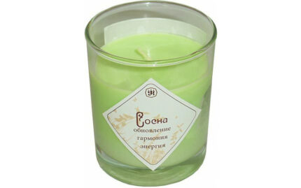Ароматическая свеча из соевого воска с эфирным маслом сосны