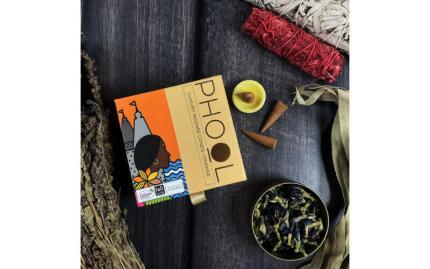 Благовония премиум конусы Phool Апельсин Orange 40 шт + подставка