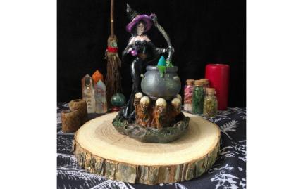 Ведьма с котлом Подставка под стелющиеся благовония