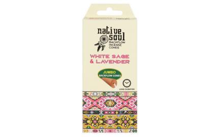 Конусные благовония стелющийся дым Native Soul White Sage & Lavender (белый шалфей и лаванда)