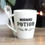 Кружка фарфоровая с ложкой Morning potion