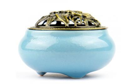 Курильница Цветы голубая для благовоний и смол