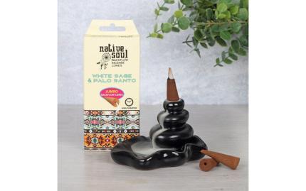 Конусные благовония стелющийся дым Native Soul White Sage & Palo Santo (белый шалфей и пало санто)